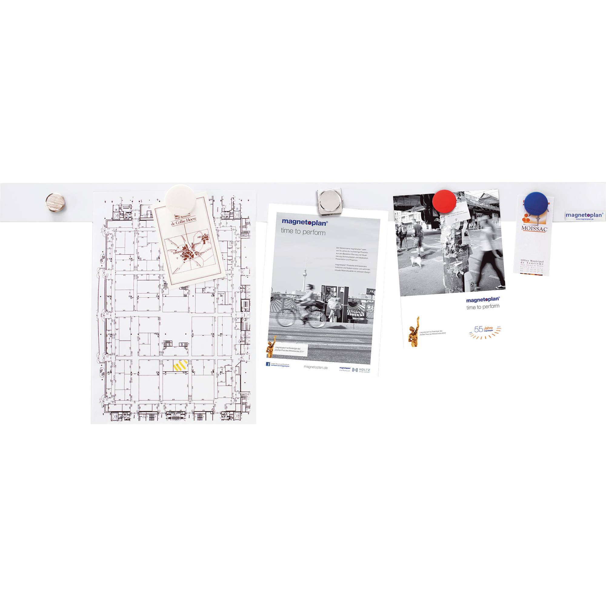 magnetoplan Magnetleiste magnetowand 16151 weiß 10 St./Pack.