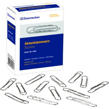 Soennecken Aktenklammer 1061 50mm gewellt verzinkt 100 St./Pack.