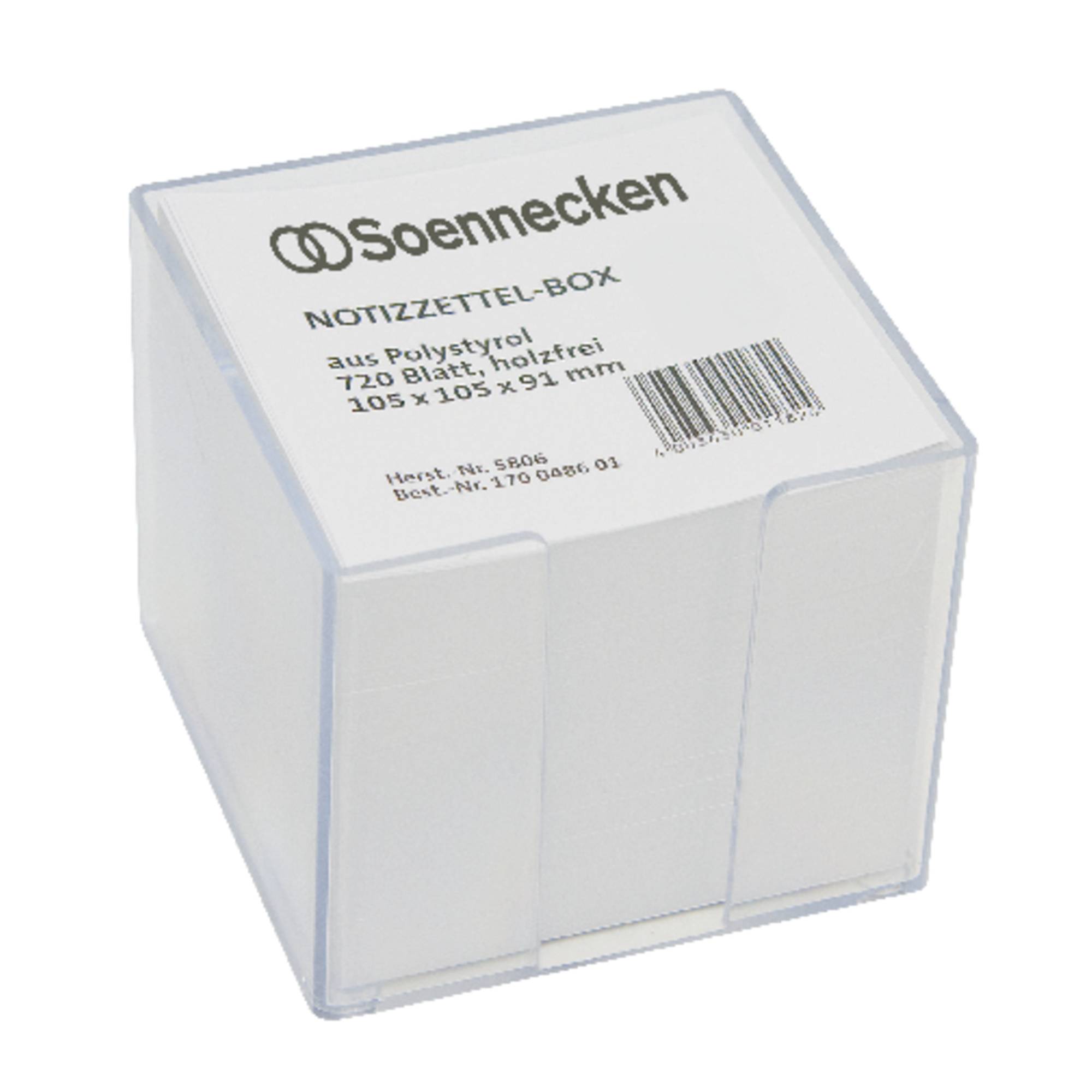 Soennecken Zettelbox 5806 105x105x91mm transparent +Inhalt