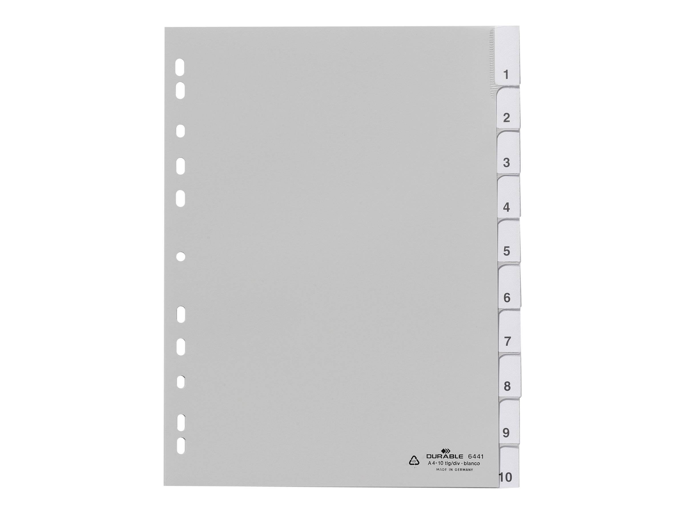 Durable Trennelement - 10 Teile - für A4 - mit Register