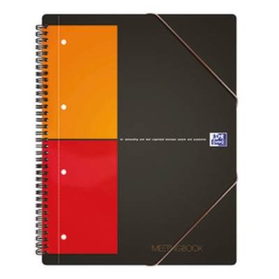 Collegeblock,DIN A5+,kariert,80 Blatt,digital,Gummibänder,Hardcover,grau/orange/rot