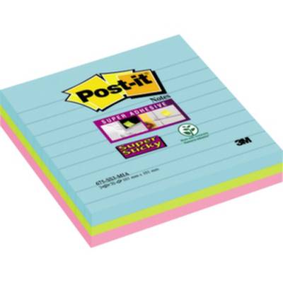 Haftnotiz,liniert,3x70 Blatt,HxB 101x101mm,Papier,farblich sortiert