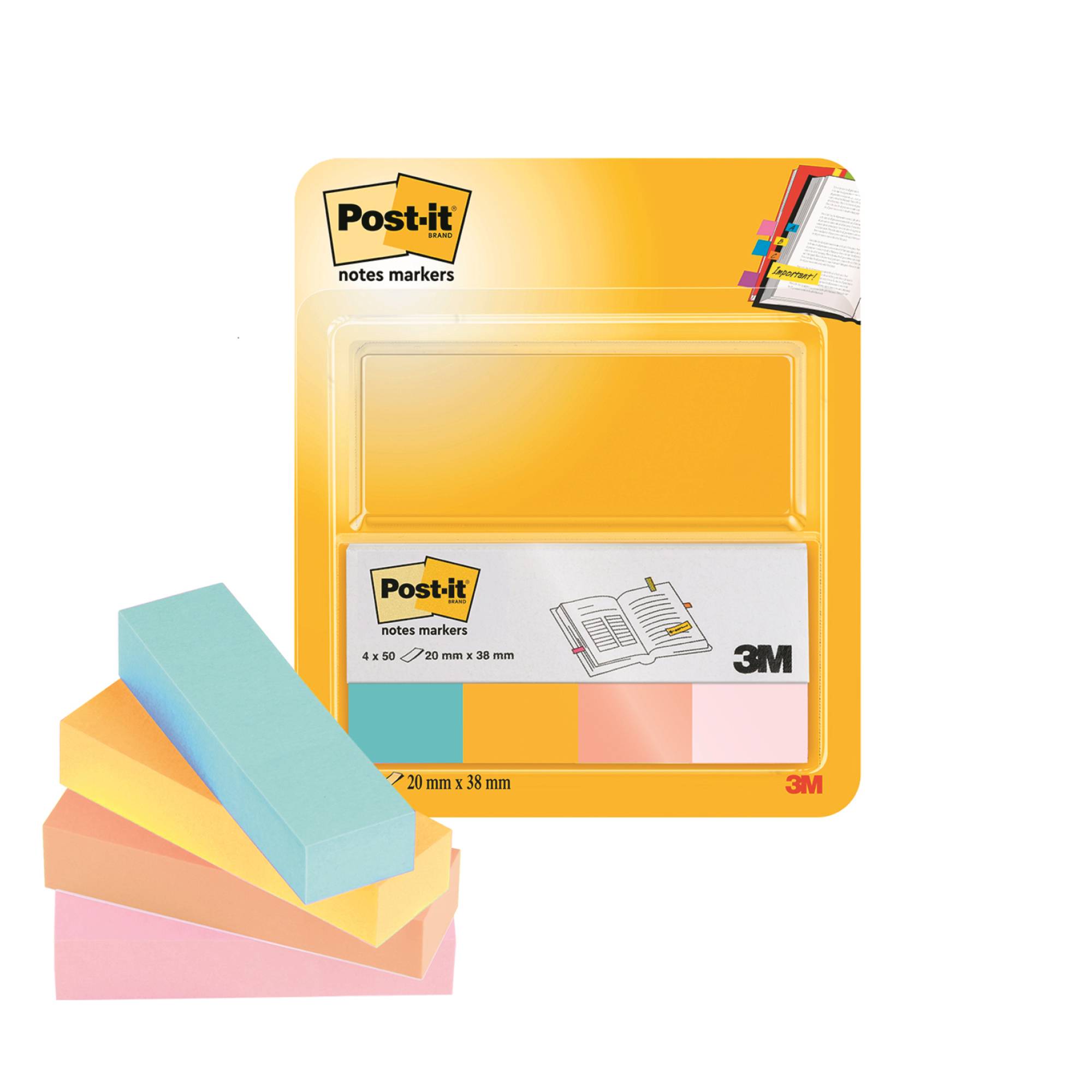 Post-it Haftstreifen Page Marker 670-4B 20x38mm sortiert 4St.