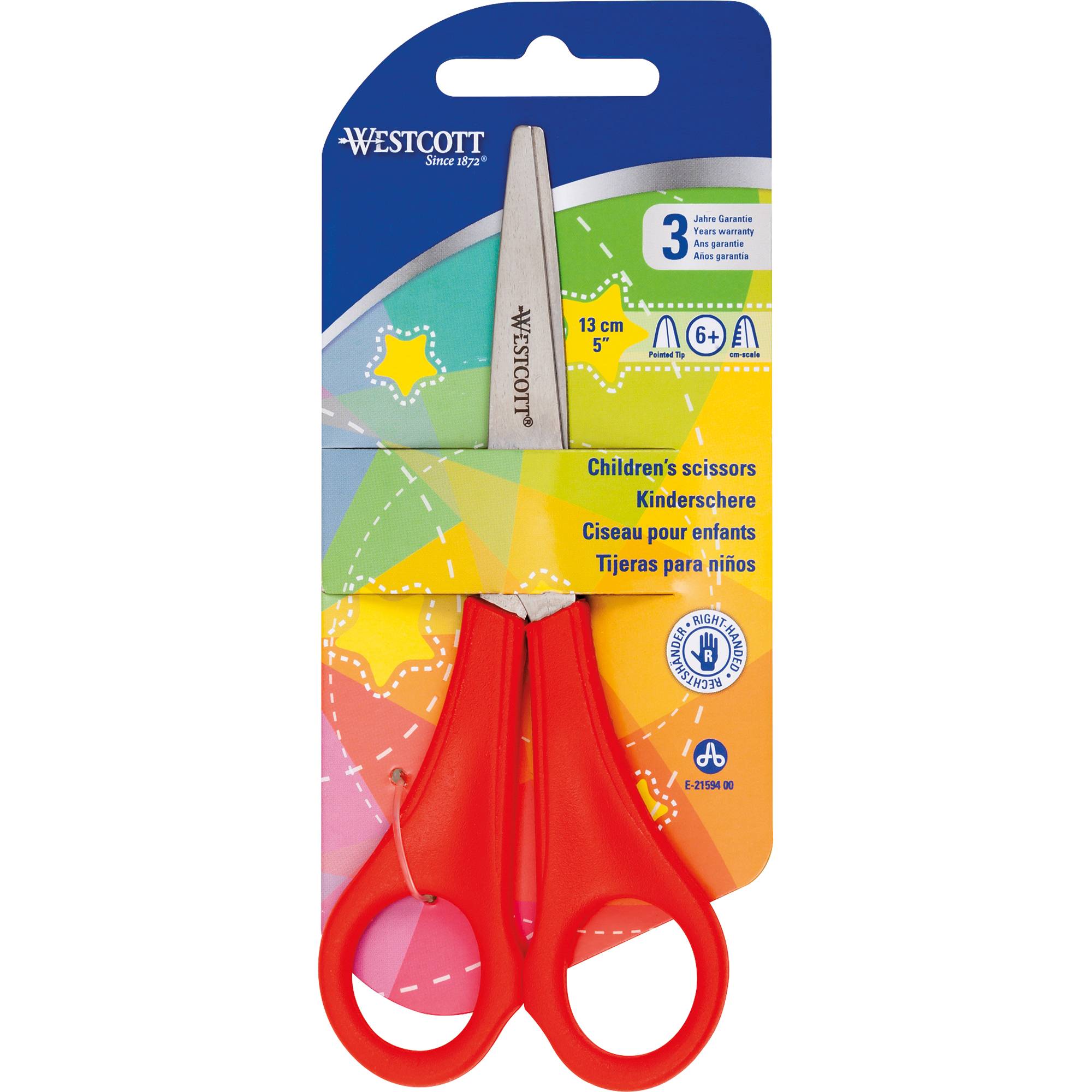 Westcott Kinderschere E-21594 00 13cm 5 Zoll spitz ro