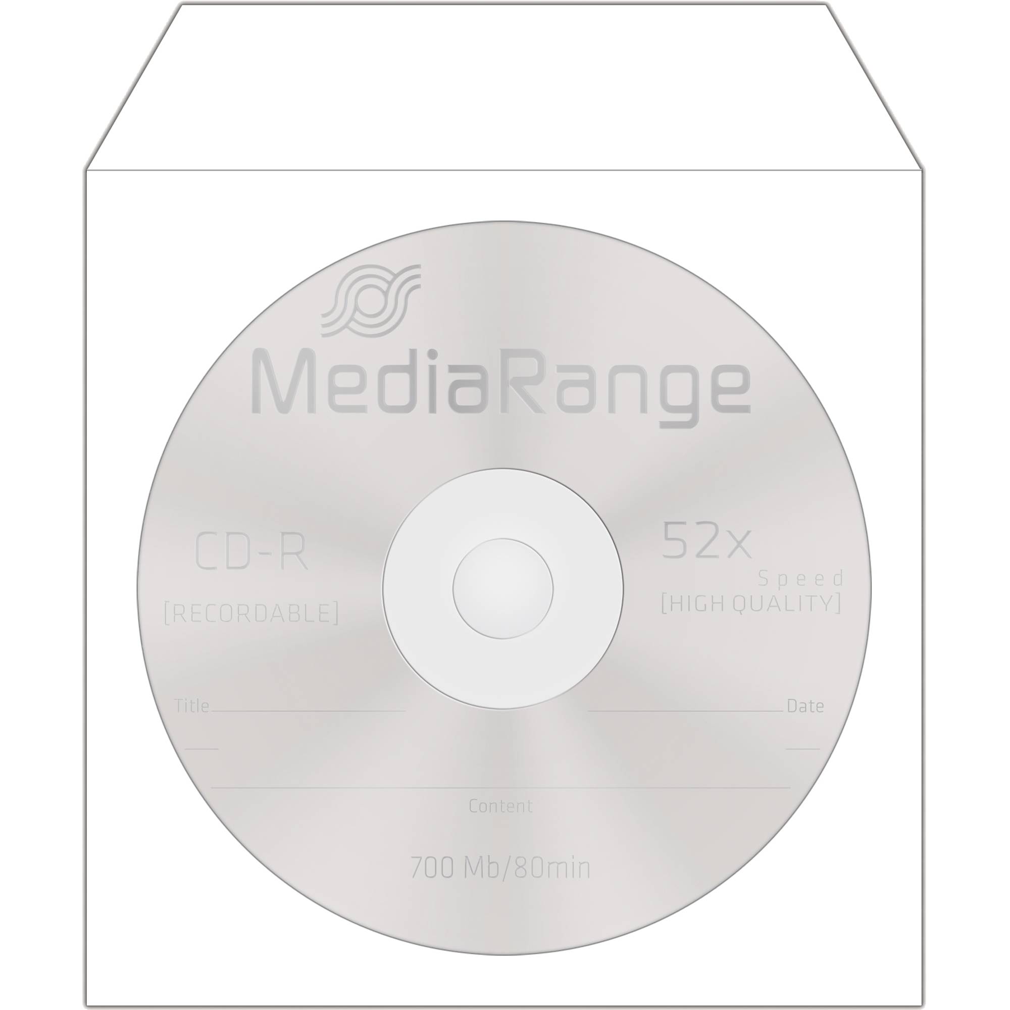 Media Range CD/DVD Hülle BOX162 mF sk Papier weiß 100 St./Pack.