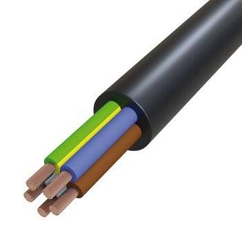 Gummischlauchleitung 5G1,5 sw Eca H07RN-F 5G1,5 SW/TR500 Trommel 500m rnd Farbe