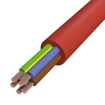 Silikonschlauchleitung 5G1,5 rt-br SIHF-J 5x1,5/R50 R50 Eca rnd Farbe