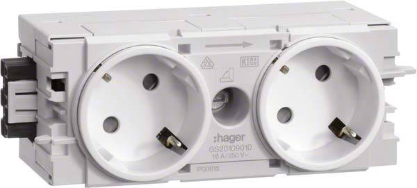 10 Stück Tehalit Steckdose 2-fach 45° GS20109016