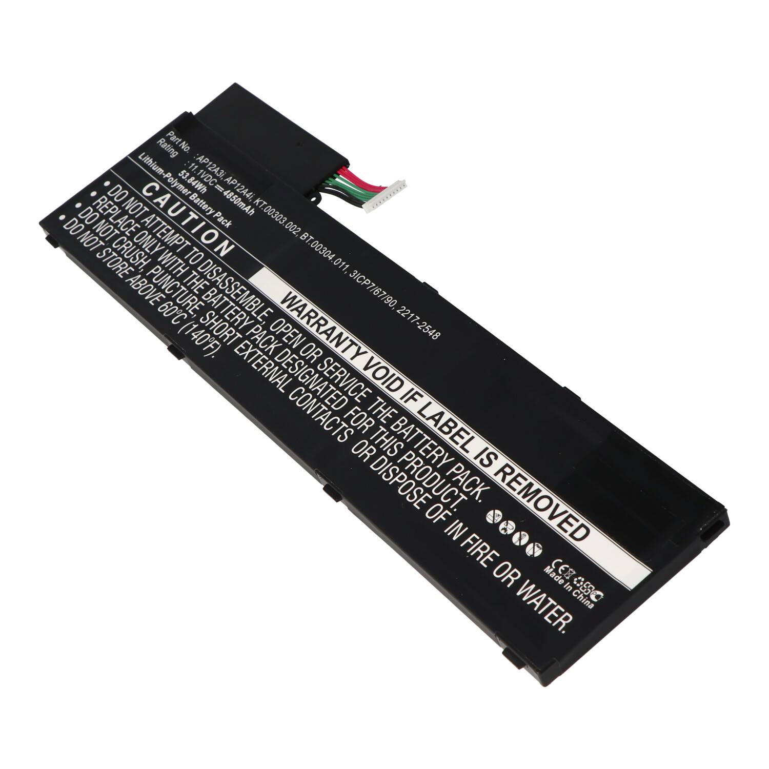 Nachbau Akku exakt passend für den Acer Akku AP12A3i Akkutyp Abmessungen 280x94x7,4mm