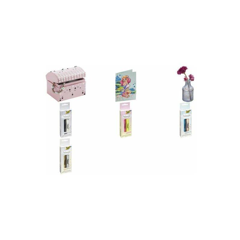 folia Perlenstifte "Gold & Silver", 30 ml, 2er Set