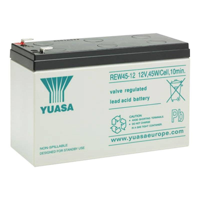 Yuasa REW45-12 Akku Blei Hochstrom 12V mit 8Ah, Faston 6,3mm Steckkontakte