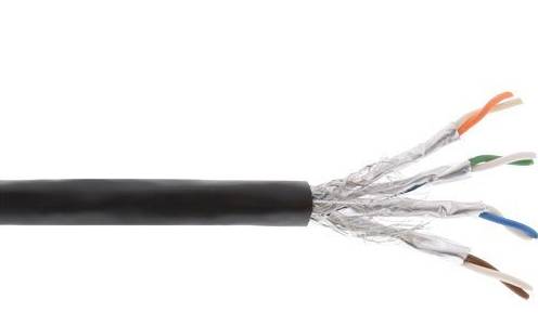 INLINE - Außen-Verl.-kab. Cat.7a - S/FTP (PiMF) 4x2x0,58 AWG23 - PE-Man. schw.,100m