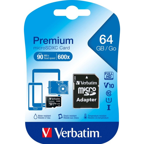 Verbatim microSDXC Card 64GB VERBATIM 44084