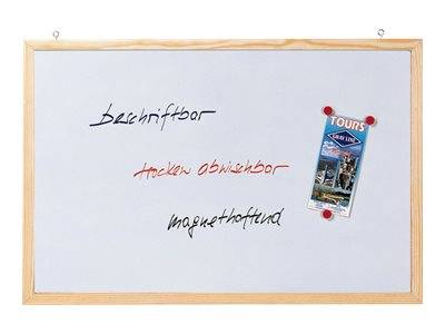 Whiteboard in Holzrahmen mit handgeschriebenen deutschen Wörtern „Beschriftbar