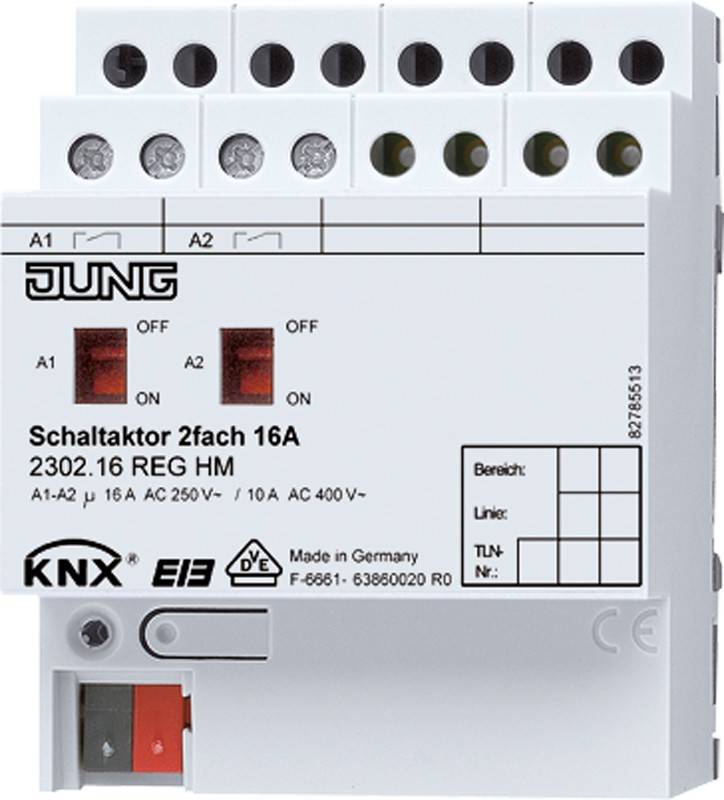 Jung KNX Schaltaktor 2-fach 2302.16 REGHM