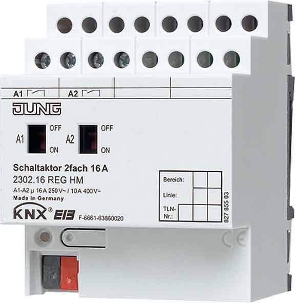 Jung KNX Schaltaktor 2-fach 2302.16 REGHM