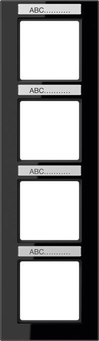 Jung Rahmen 4-f Schriftf. senkr AC 584 BFNA SW