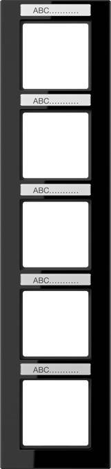Jung Rahmen 5-f Schriftf. senkr AC 585 BFNA SW