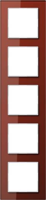 Jung Glasrahmen 5-fach rt AC 585 GL RT