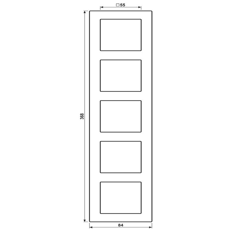 Jung Glasrahmen 5fach AC 585 GL CH