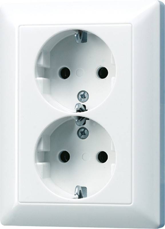 Jung SCHUKO-Zweifach-Steckdose AS 5022 NU WW
