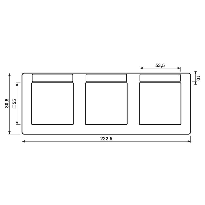 Jung Rahmen, 3fach waager. AS 5830 BF INA WW