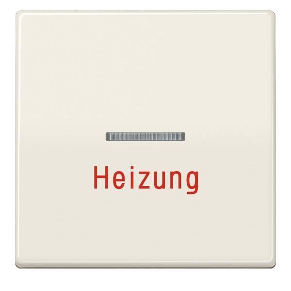 Ein beiger Schalter mit der Beschriftung 'Heizung' und einem kleinen horizontalen Schieberegler über dem Text, der eine Heizungssteuerung anzeigt.