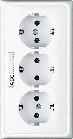 Jung KK-SCHUKO-Steckdose 3-fach CD 523 NA