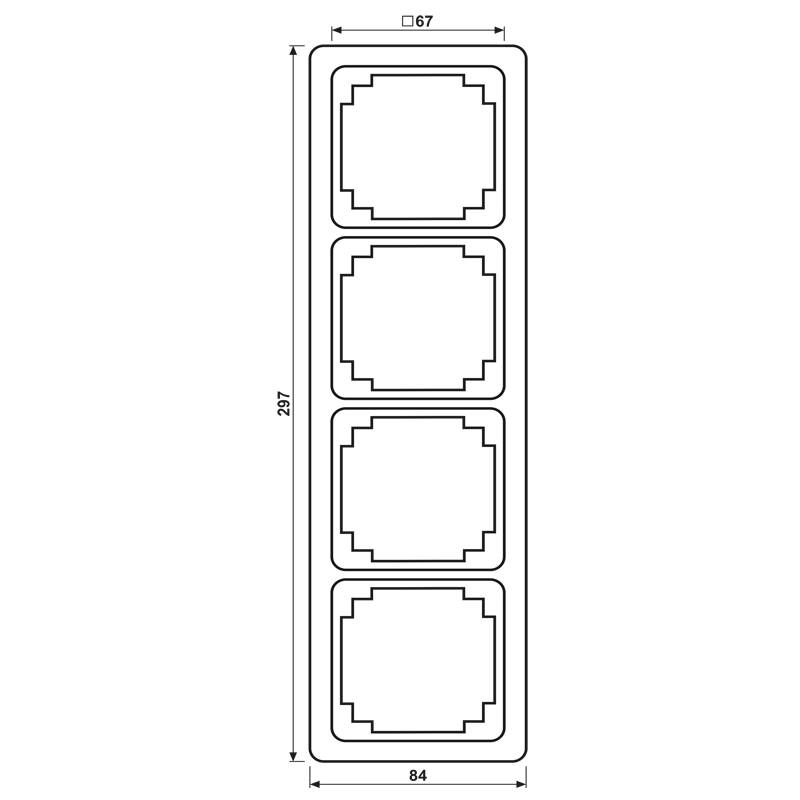 Jung Rahmen 4-fach lgr CDP 584 LG