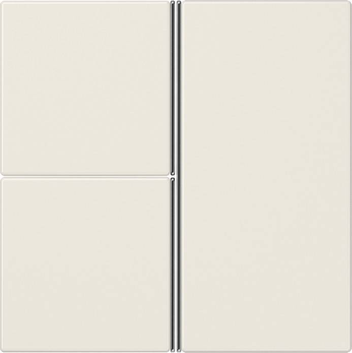 Ein Splitscreen-Design mit drei rechteckigen elfenbeinfarbenen Sektionen, die ein Raster bilden und einen minimalistischen ästhetischen Stil suggerieren.