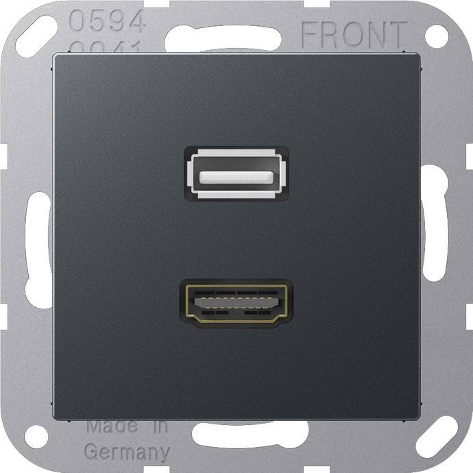 Jung Multimediadose HDMI + USB MA A 1163 ANM