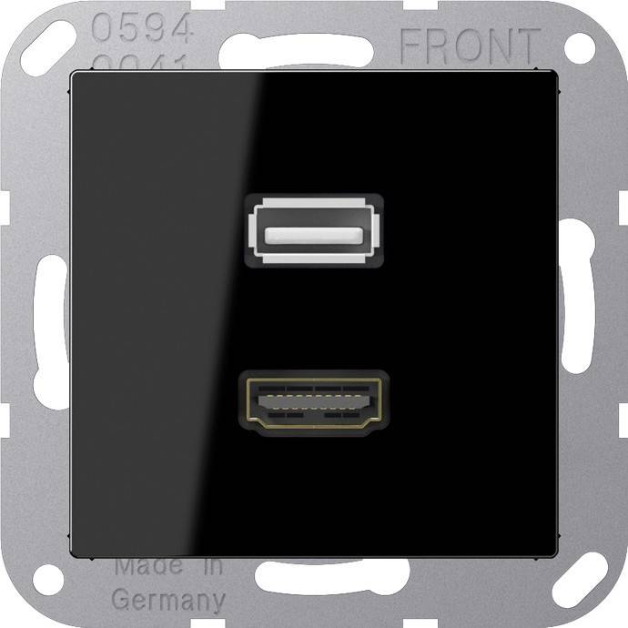 Jung Multimedia-Anschluss sw MA A 1163 SW