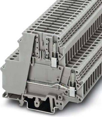 Ein modularer Reihenklemmenblock mit mehreren Anschlusspunkten, der in industriellen Umgebungen zur elektrischen Verdrahtung und Kabelführung verwendet wird.