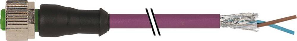 Ein lila diagonaler Rohrabschnitt wird von zwei parallelen schwarzen Diagonallinien durchschnitten.