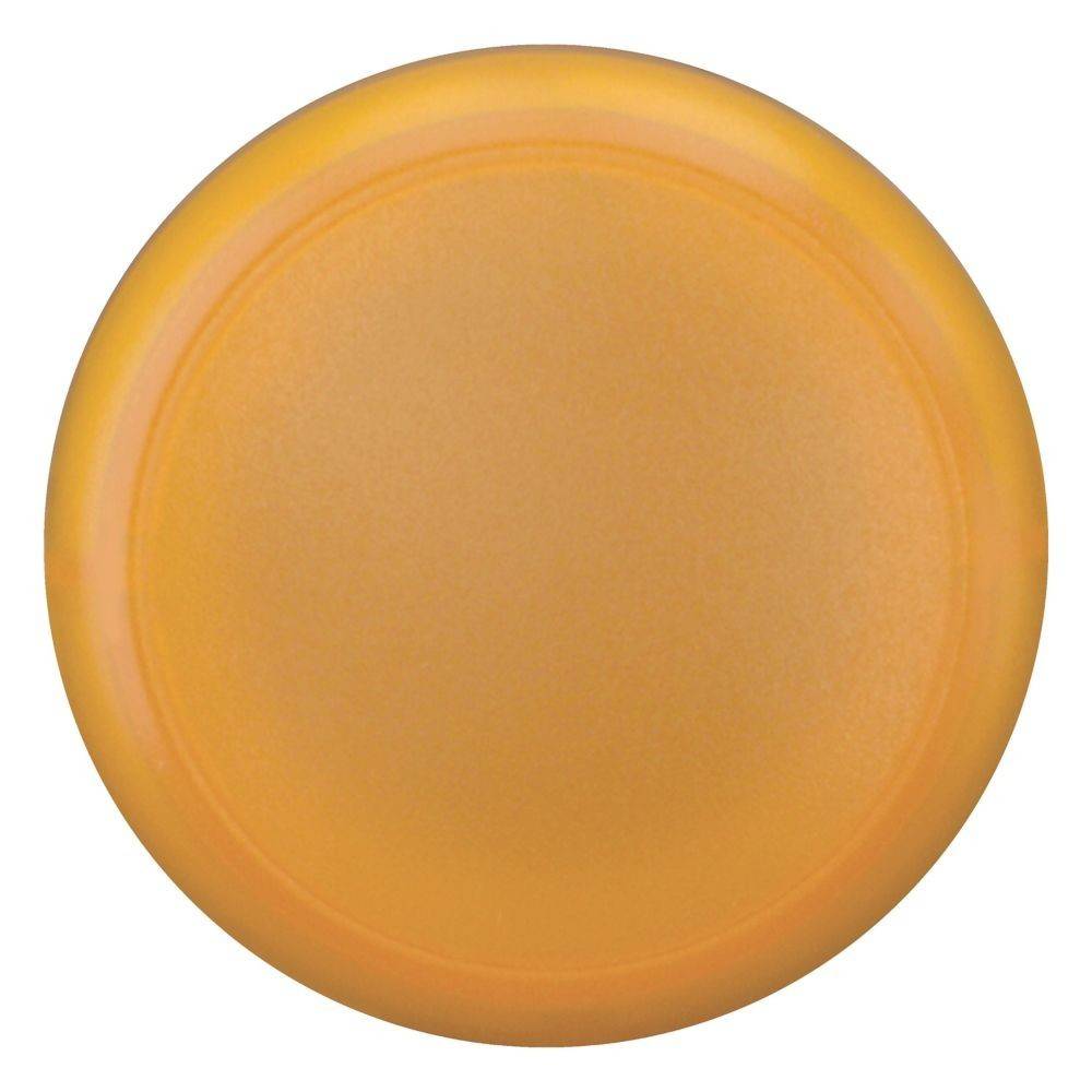 Eine runde, gelbe Scheibe, möglicherweise eine Frisbee-Scheibe, vor einem weißen Hintergrund.