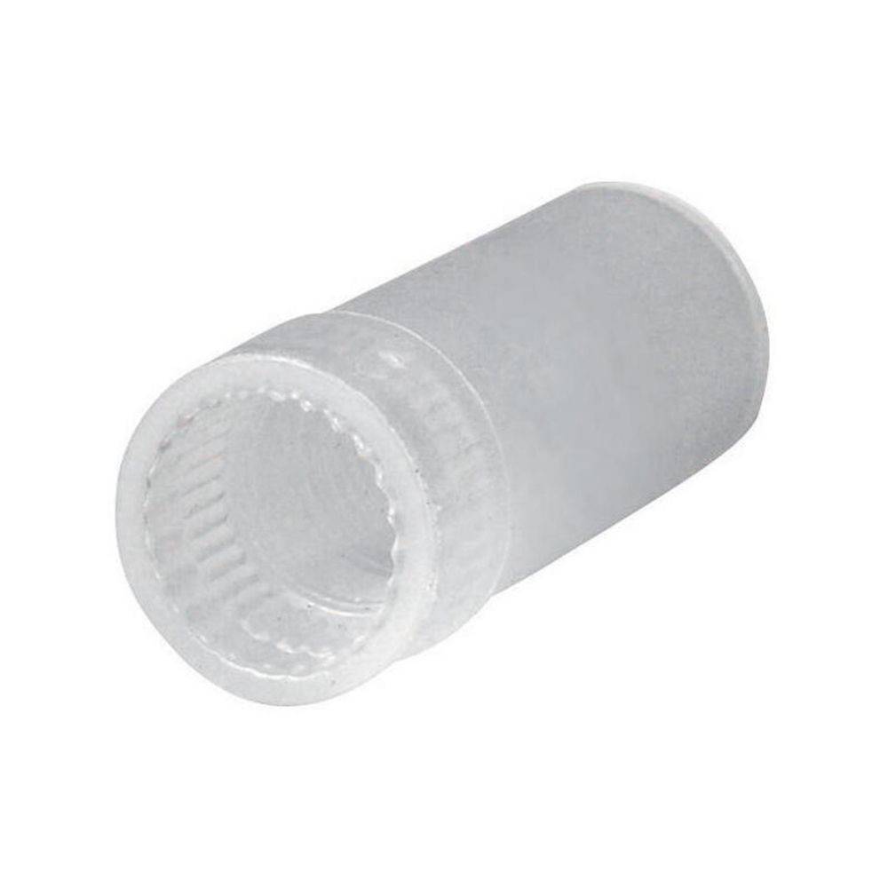 Ein transparenter, zylindrischer Kunststoffverbinder oder Schlauchstutzen, der an beiden Enden offen ist und zum Verbinden zweier Rohre oder Schläuche verwendet wird.