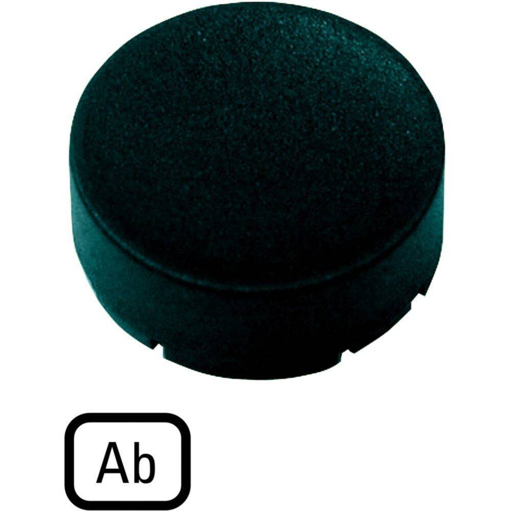 Eine schwarze Taste mit der Beschriftung „Ab