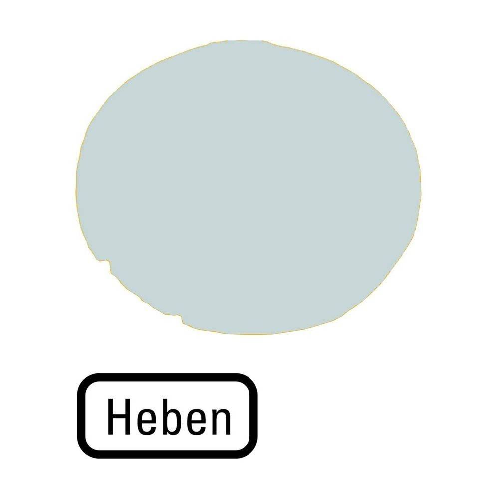 Eine kreisförmige, hellgraue Form ist auf einem weißen Hintergrund zentriert, mit einer fetten Beschriftung darunter, die in einem rechteckigen Kasten 