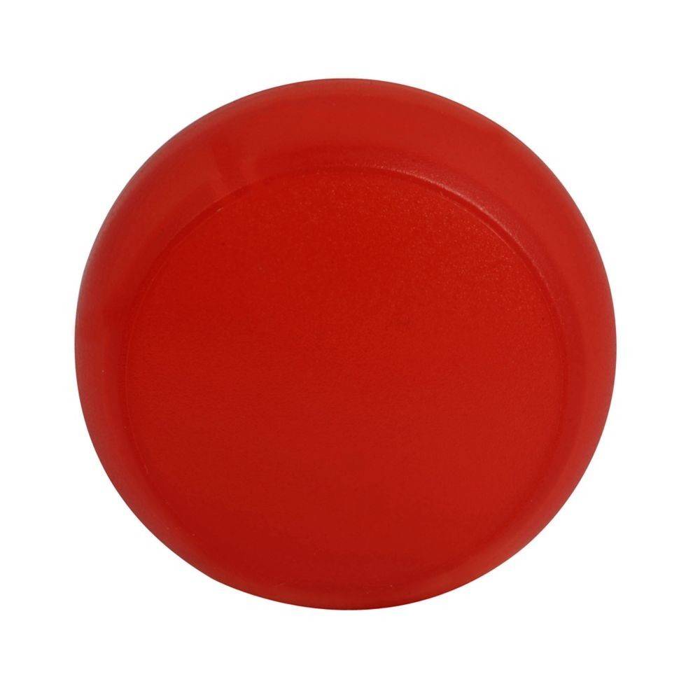 Eine runde, vollständig rote Scheibe, möglicherweise eine Frisbee oder ein Deckel, vor einem weißen Hintergrund.