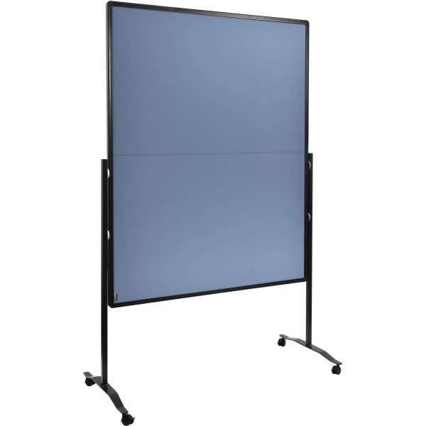 Moderationswand Premium Plus 120x150cm klappbar Filz blaugrau