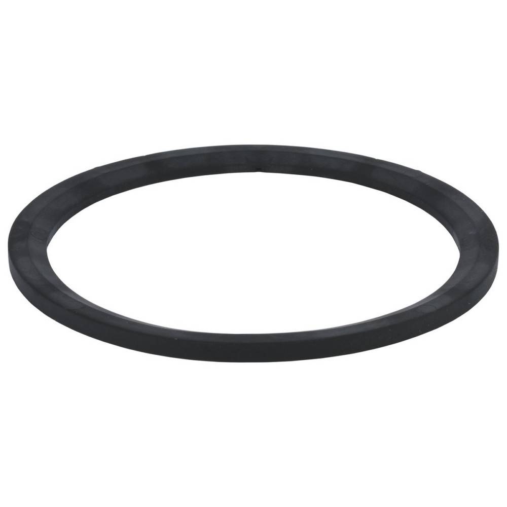 Eine kreisförmige schwarze Gummidichtung.