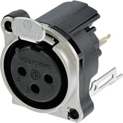 Neutrik NC3FBV2 XLR-Steckverbinder Flanschbuchse, Kontakte gerade Polzahl: 3 Schwarz 1 St