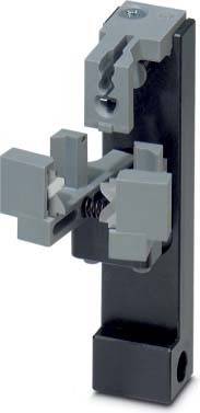 Eine Nahaufnahme eines mechanischen Greifers mit ineinandergreifenden Komponenten, vertikal montiert. Scheint Teil einer Maschine oder Ausrüstung zu sein.