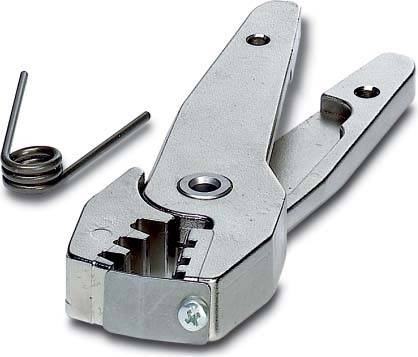 Ein Paar silberner Metallzangen mit Seitenfedern, die zum Biegen oder Verdrehen von Draht verwendet werden, mit Einblick in den Griff- und Scharnirmechanismus.