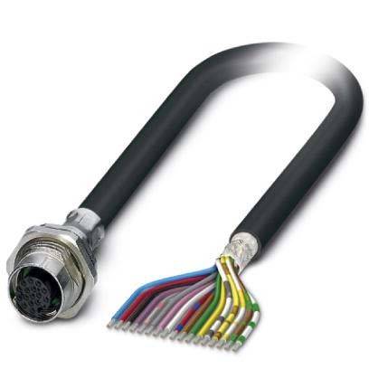Ein Mehrfach-Elektrostecker mit einem schwarzen Kabel, an dessen Ende freigelegte bunte Kabel zu sehen sind und einen Verdrahtungsaufbau repräsentieren.