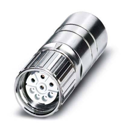 Ein zylindrischer Metallverbinder mit einer Mehrfachstift-Anordnung, der für elektronische Verbindungen verwendet wird.