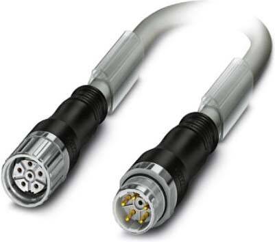 Zwei industrielle Steckverbinder mit schwarzen und silbernen Gehäusen und mehreren Kontaktstiften sind zu sehen, die für elektrische Verbindungen in Maschinen oder Ausrüstungen verwendet werden.
