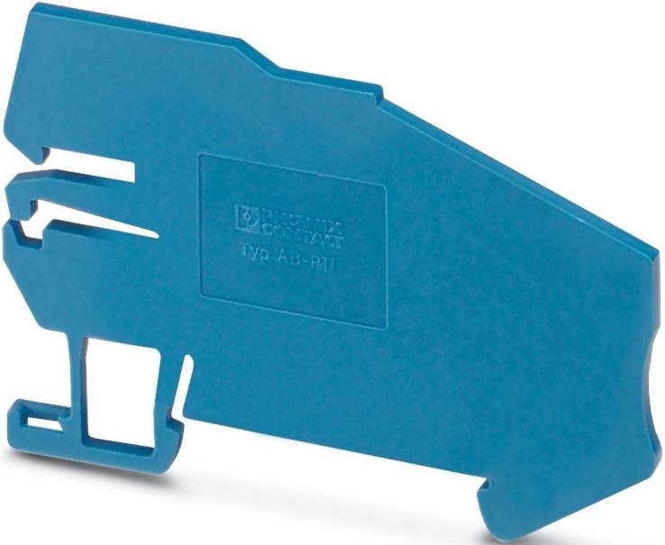 Eine blaue Plastikkomponente, die einem kleinen Halter oder einer Abdeckung ähnelt und wahrscheinlich in mechanischen oder elektrischen Anwendungen verwendet wird, mit sichtbarem Text.