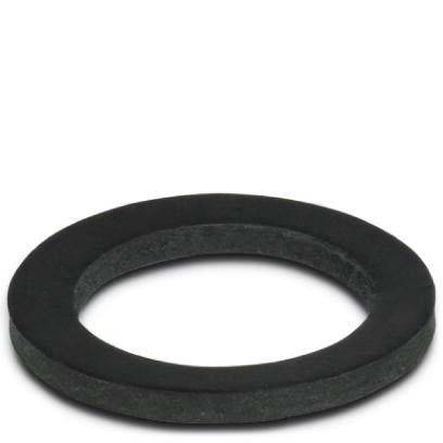 Eine schwarze Gummidichtung, rund und flach, die häufig zum Abdichten in Sanitär- oder mechanischen Anwendungen verwendet wird.