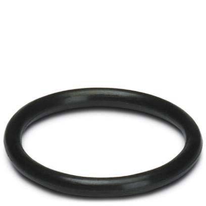 Ein schwarzer Gummiring (O-Ring), der zum Abdichten von Verbindungen verwendet wird, um Lecks in verschiedenen mechanischen oder sanitären Anwendungen zu verhindern.